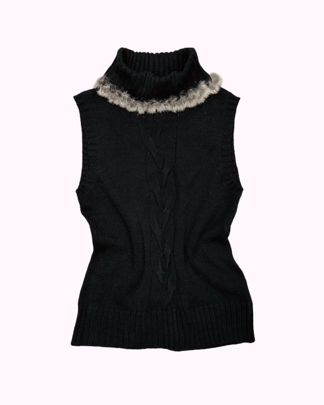 fur treaming turtle-neck sleeveless 상품이미지1