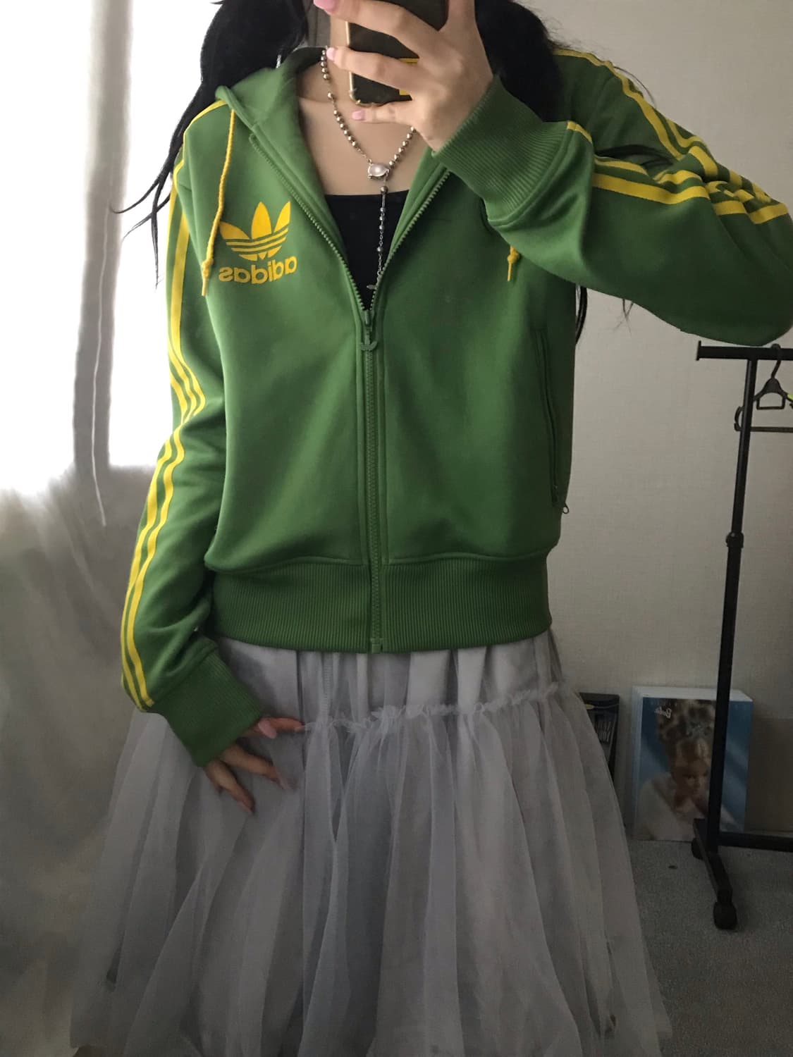 아디다스 00s 연두 후드져지 상품이미지3