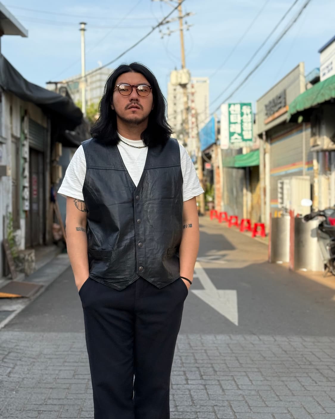 90-00‘s 크리플 크릭 레더 웨스턴 베스트 XL 상품이미지7