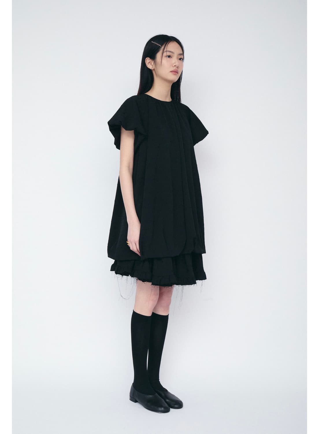 cosmoss volume mini dress (floral black) 상품이미지2