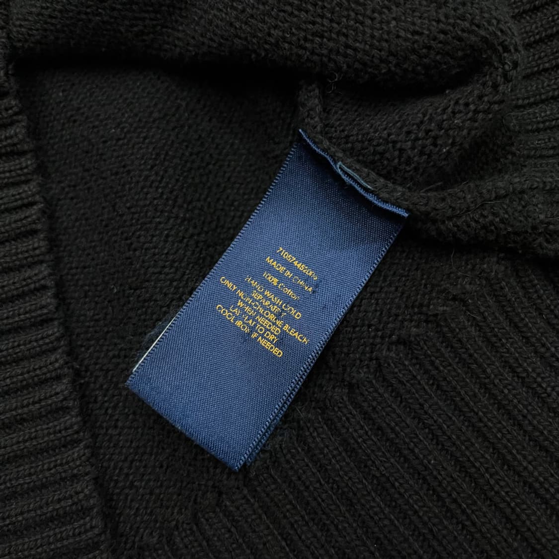 폴로 랄프로렌 퍼플포니 블랙 버튼 니트 L 상품이미지5