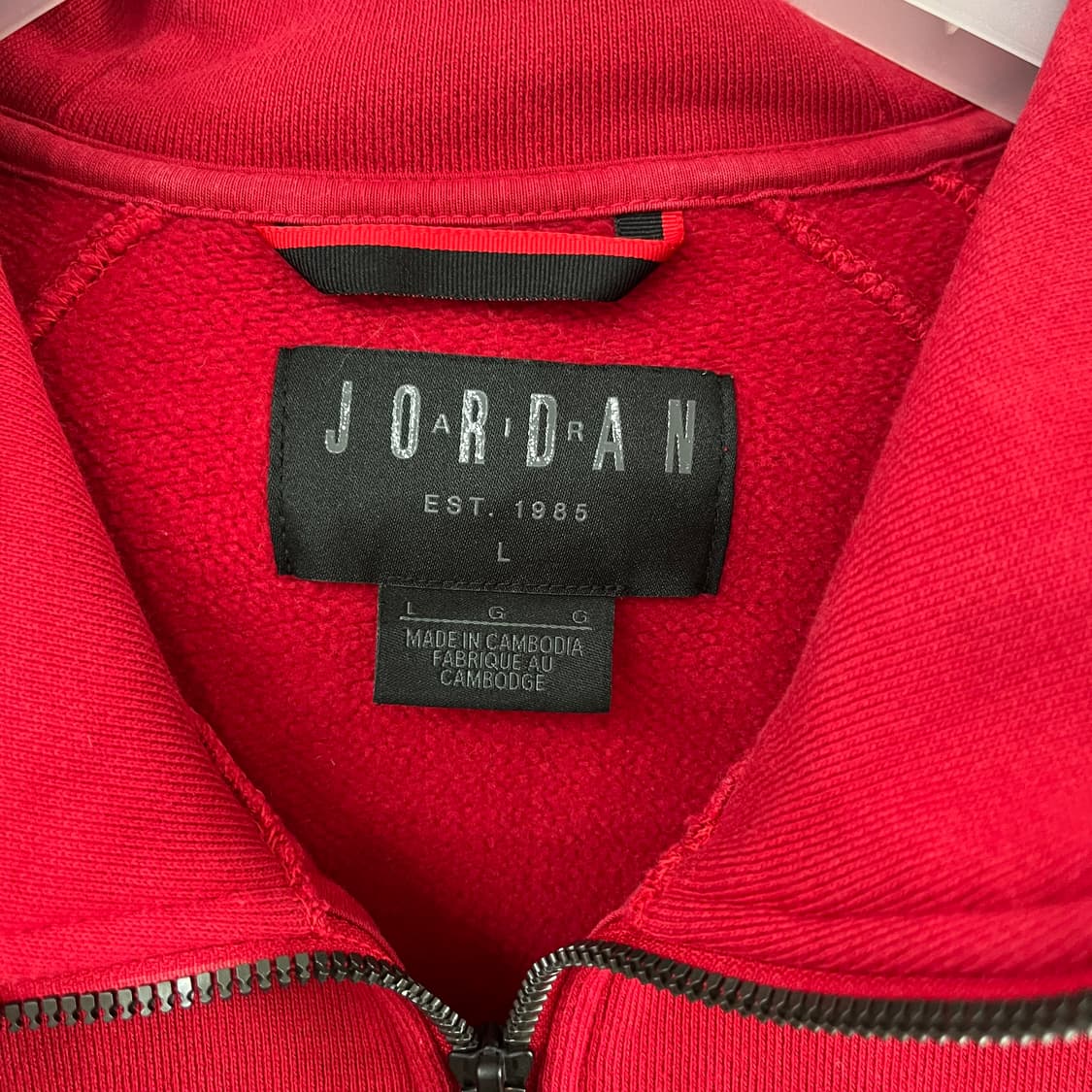 나이키 조던 자수로고 풀집업 레드 후드집업 상품이미지6