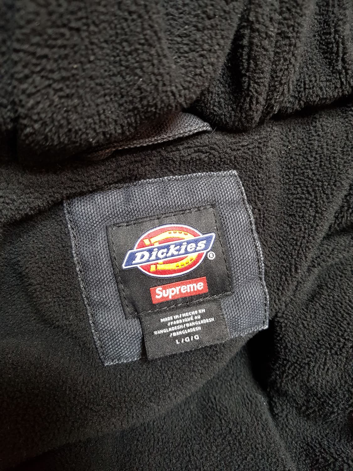 슈프림 X 디키즈 코듀라 후드 워크 자켓 블랙 25FW 상품이미지6