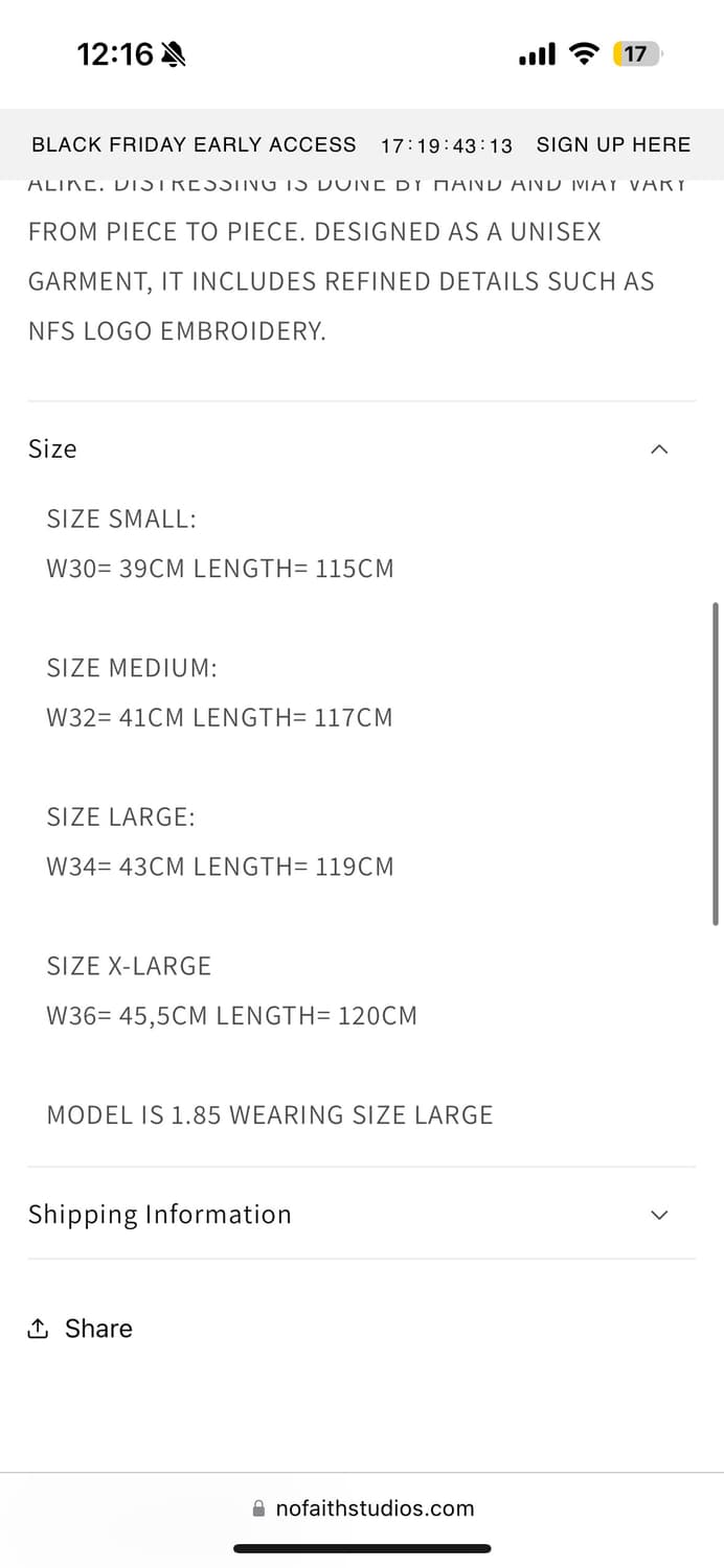 Nofaithstudios lake used dune denim M 상품이미지2