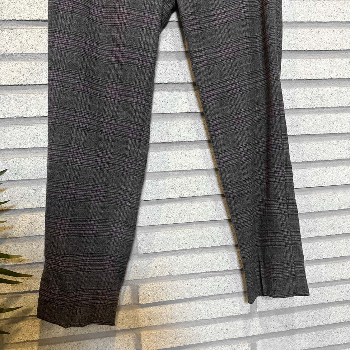 ETRO 에트로 마이크로 타탄체크 울 슬랙스 자카드 디테일 스트레이트핏 상품이미지4