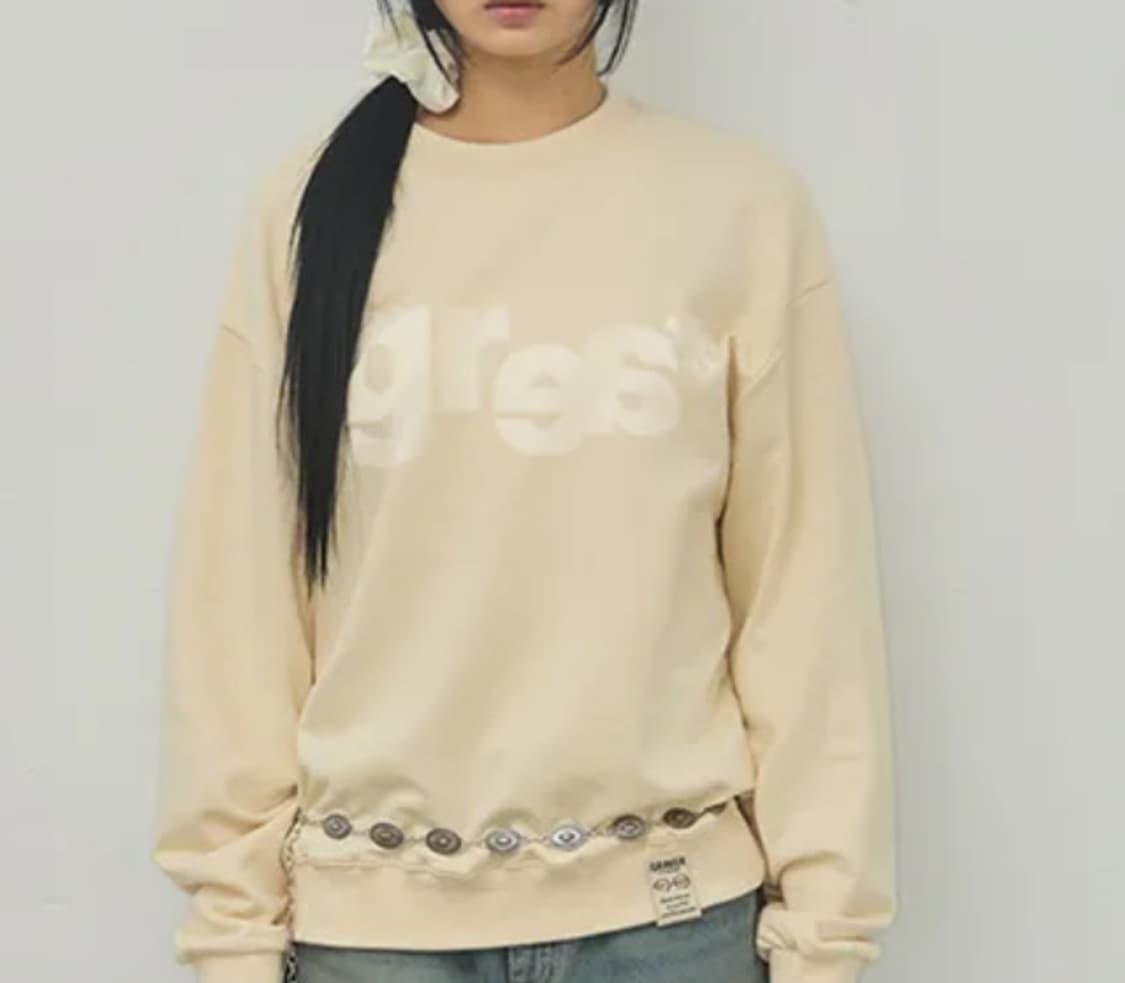 그레이버 맨투맨 아이보리 크림 상품이미지3