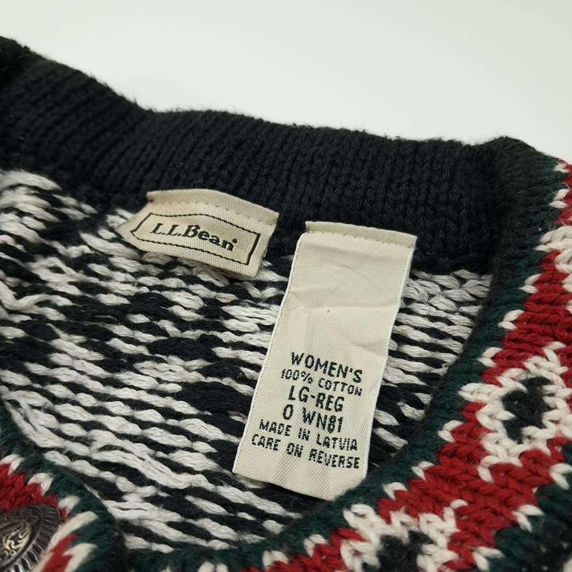 CL036 L 엘엘빈 빈티지 노르딕 페어아일 코튼 가디건 상품이미지3