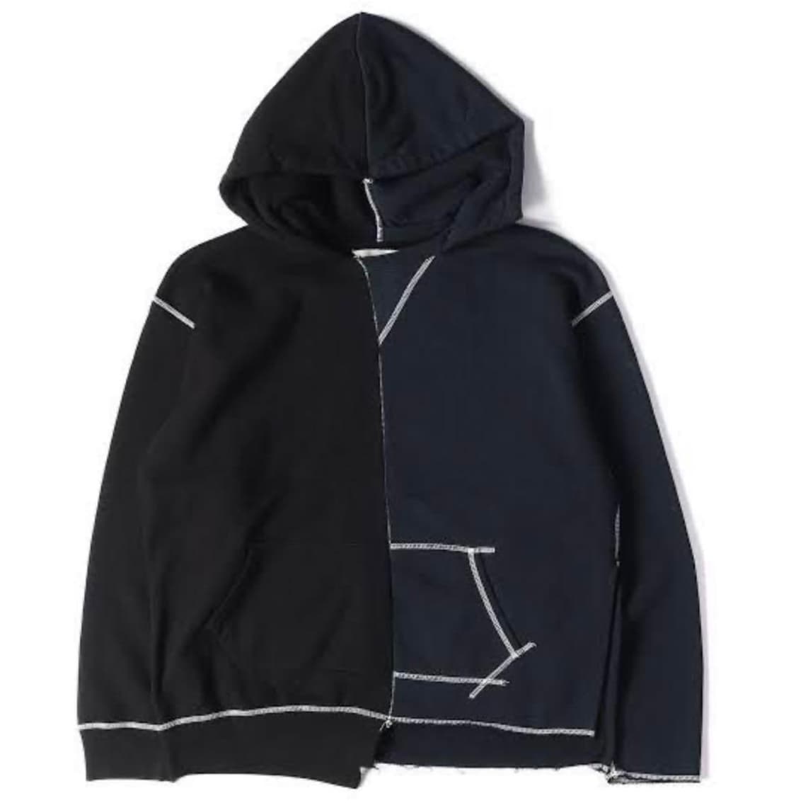 지에다 비대칭 후디 - 블랙 2사이즈 상품이미지10