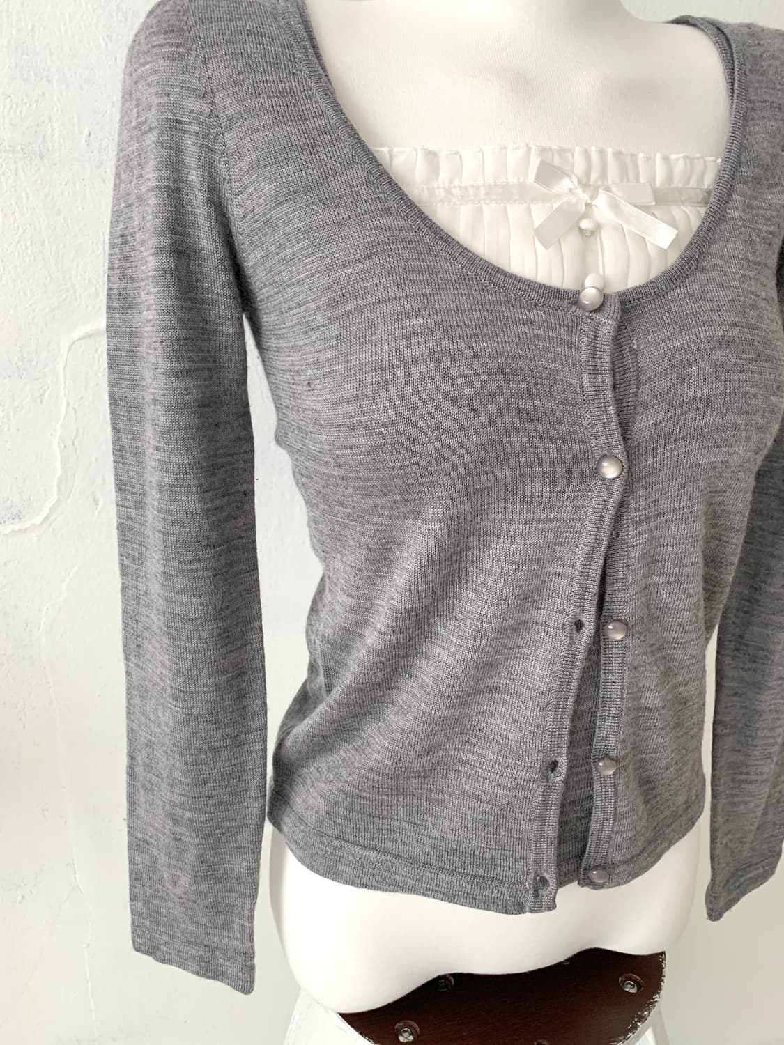 Lovley Grey Cardigan & Blouse Set 상품이미지2