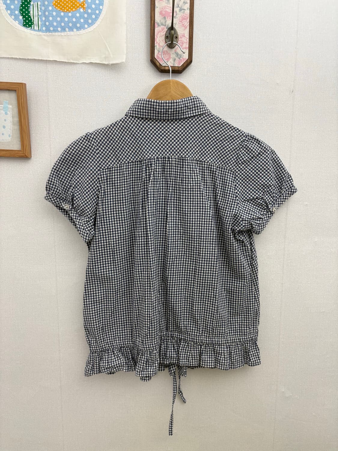 네이비 둥근 카라 블라우스 상품이미지7
