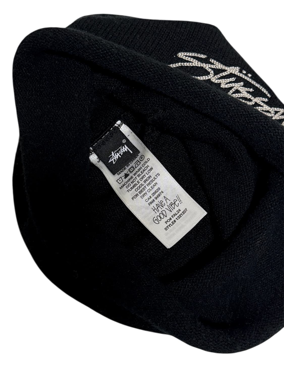 스투시 스컬캡 체인 스티치 롤드 비니 블랙 상품이미지3