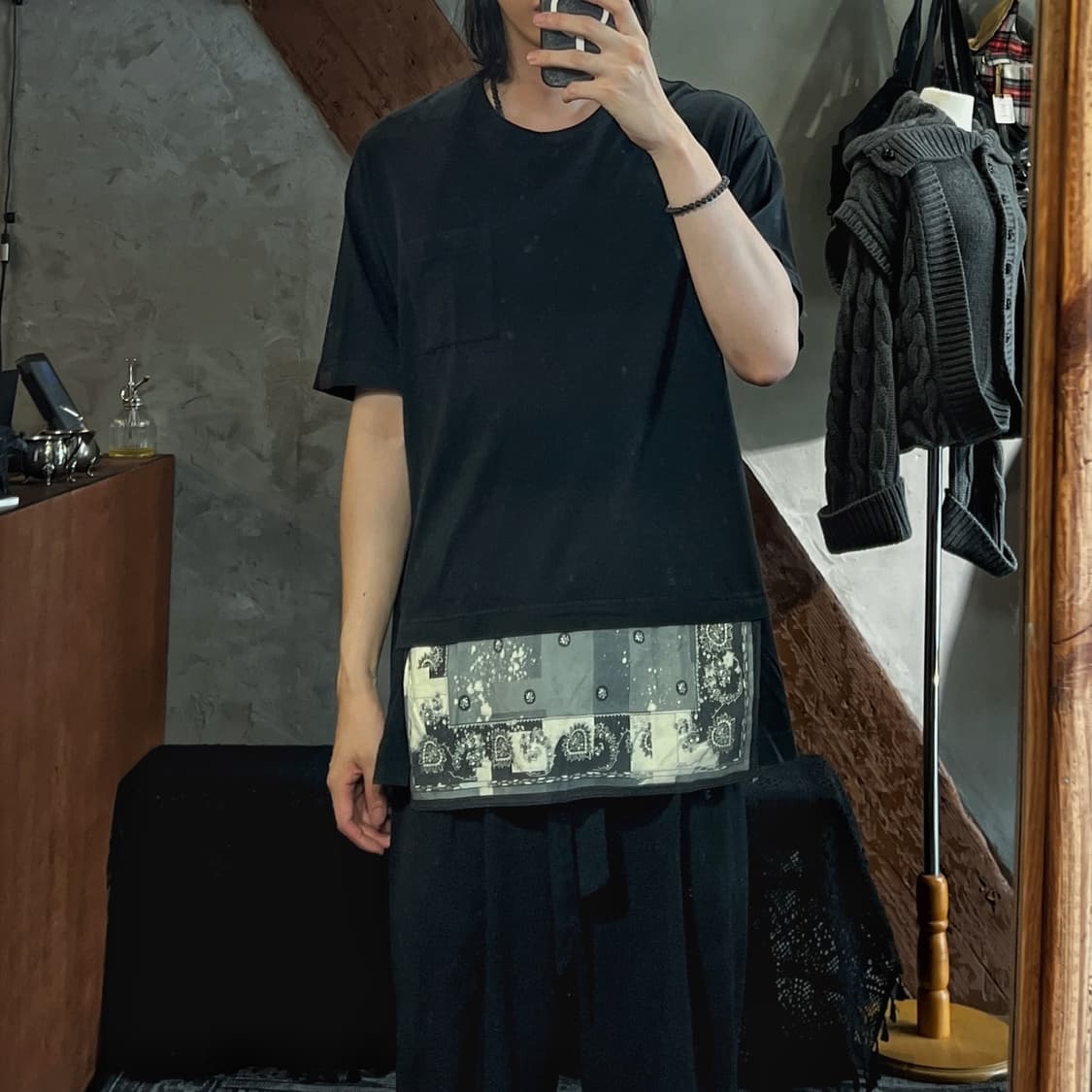 미하라 야스히로 반다나 패치워크 티셔츠 상품이미지2