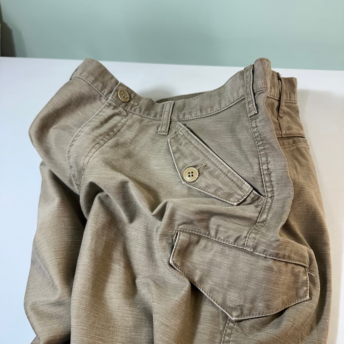 L-XL PROJECT SRES 일자핏 빈티지카키 코튼 퍼티그팬츠 상품이미지1