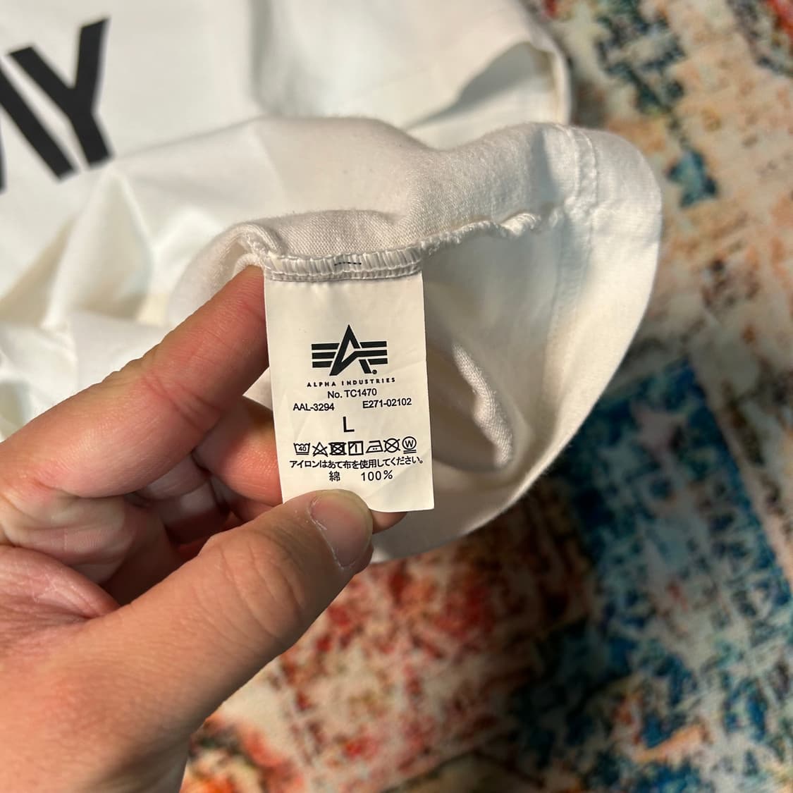 [L] 알파 인더스트리 ARMY 로고 프린팅 반팔 티셔츠 상품이미지6