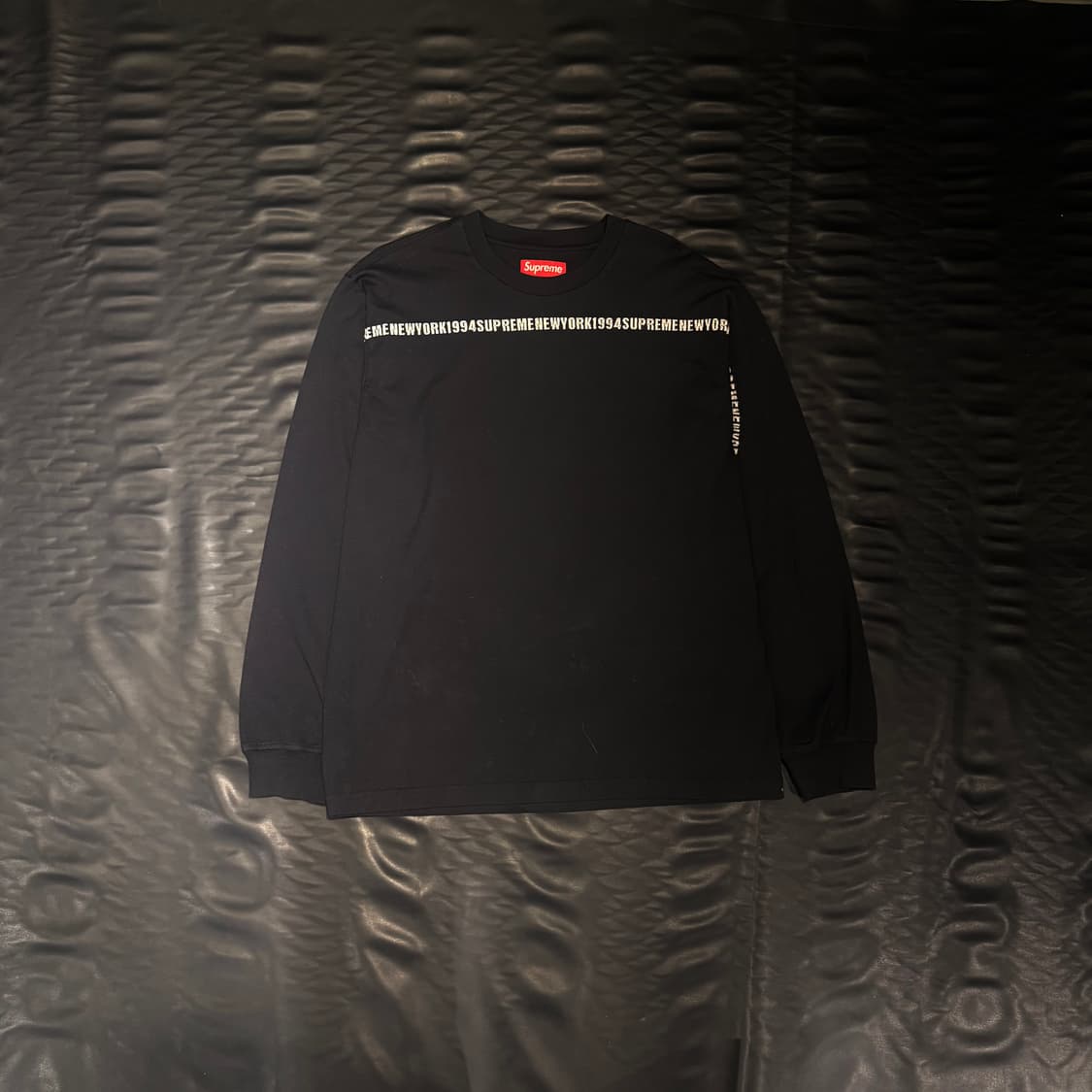 슈프림 로고 롱슬리브 블랙 상품이미지1
