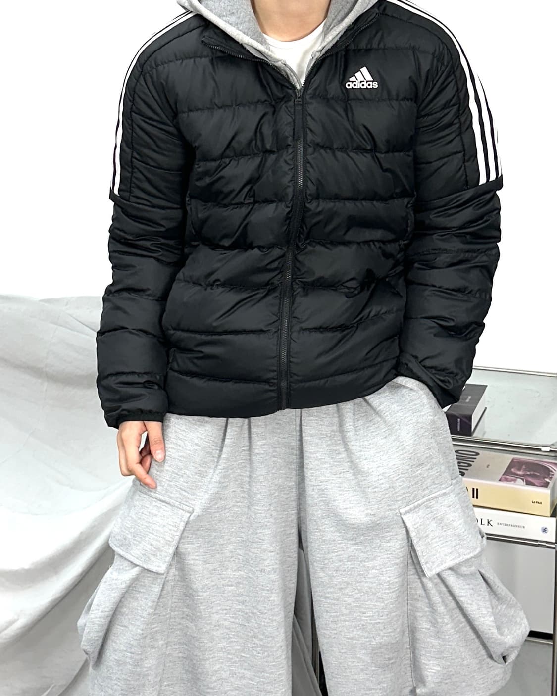 아디다스 3S 에센셜 다운 경량패딩 XL 상품이미지2