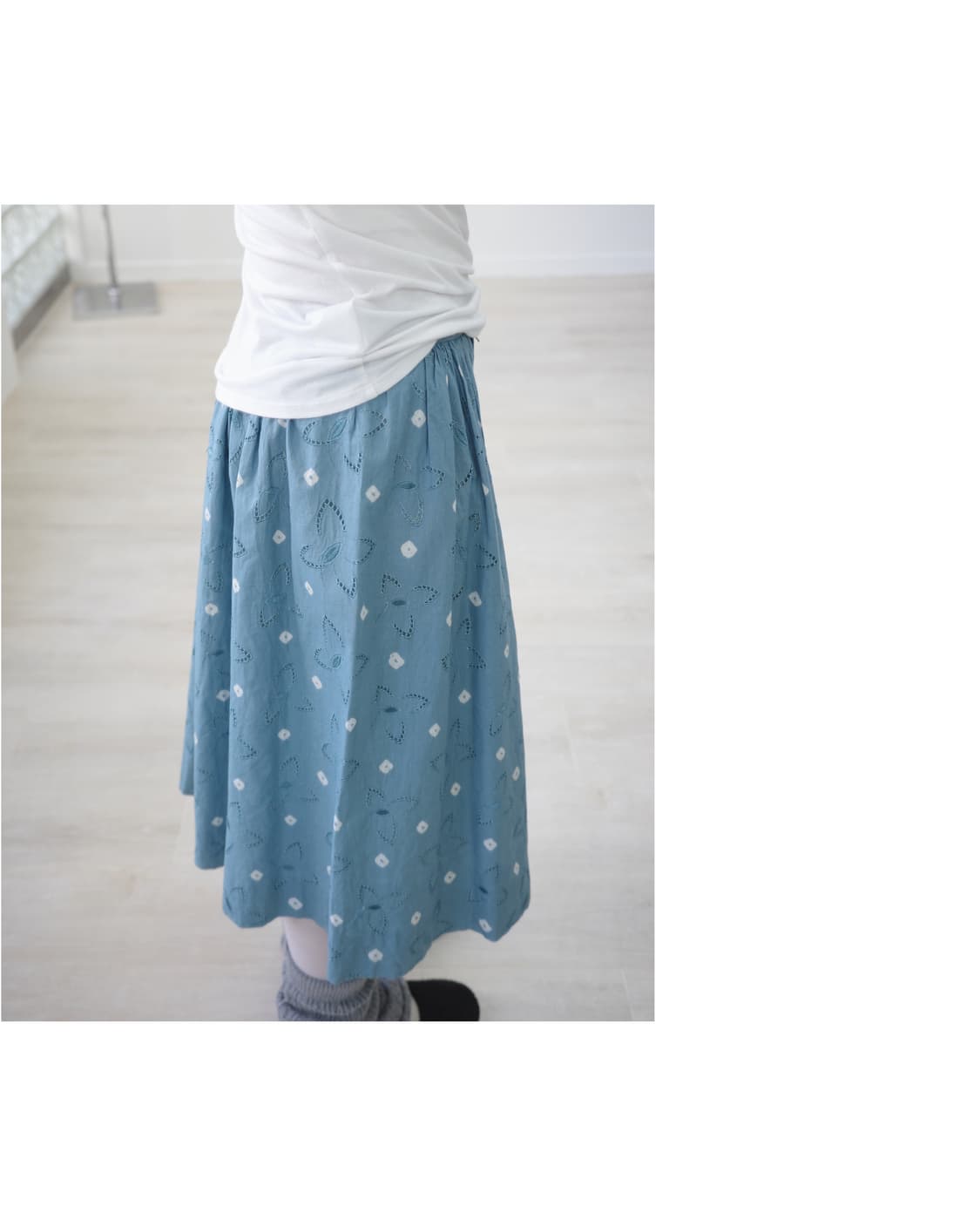 Blue punching skirt 상품이미지3