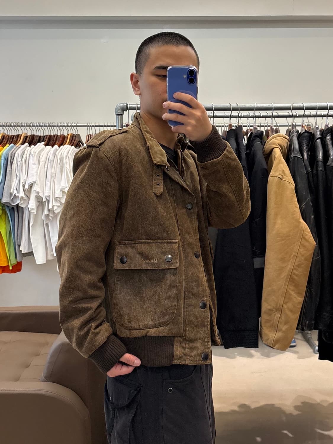 바버 웨더 워크 플라이어 자켓 브라운 상품이미지9