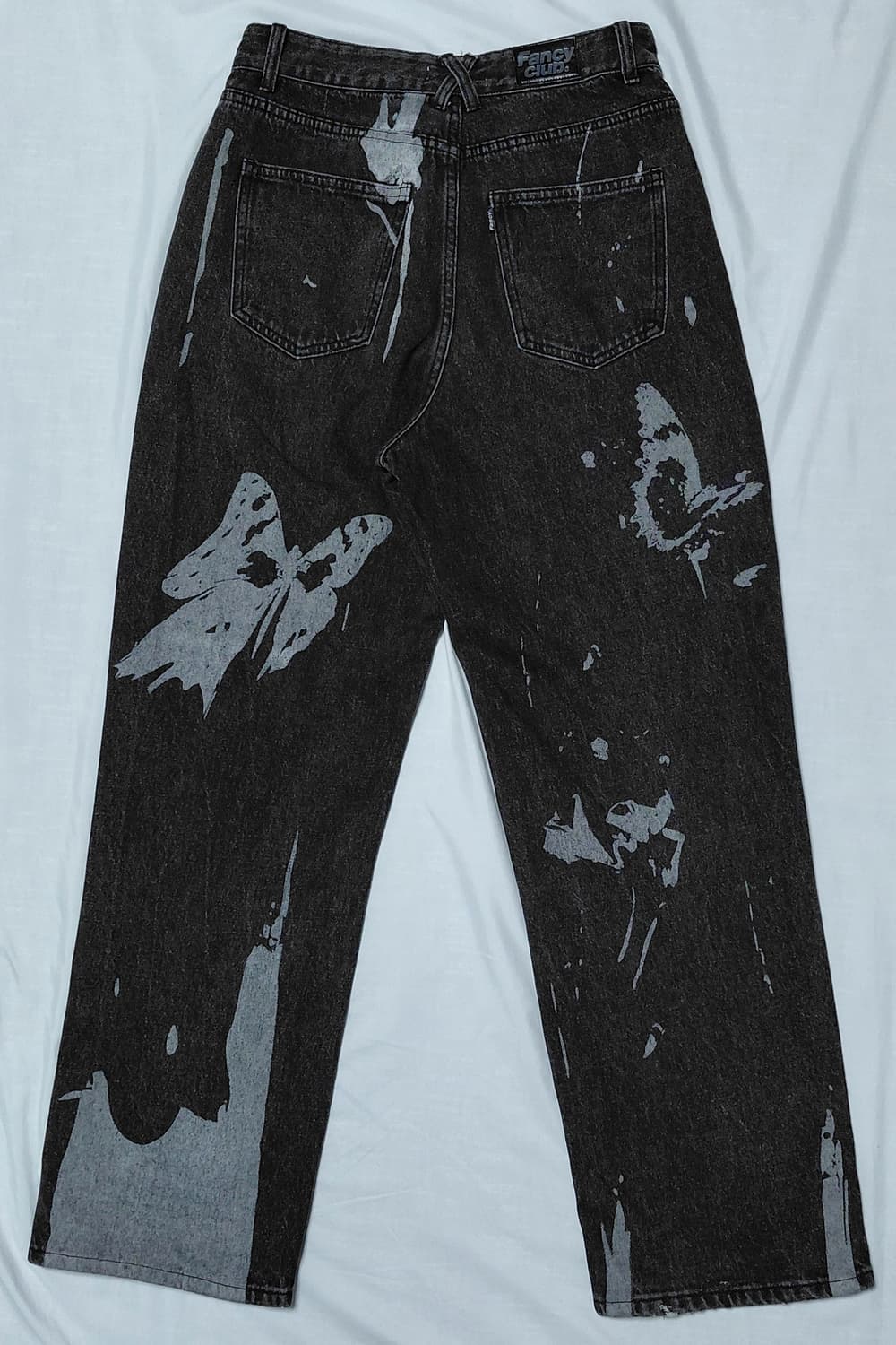 [M] 네스티팬시클럽 나비 그래픽 블리치 와이드 데님 팬츠 상품이미지7