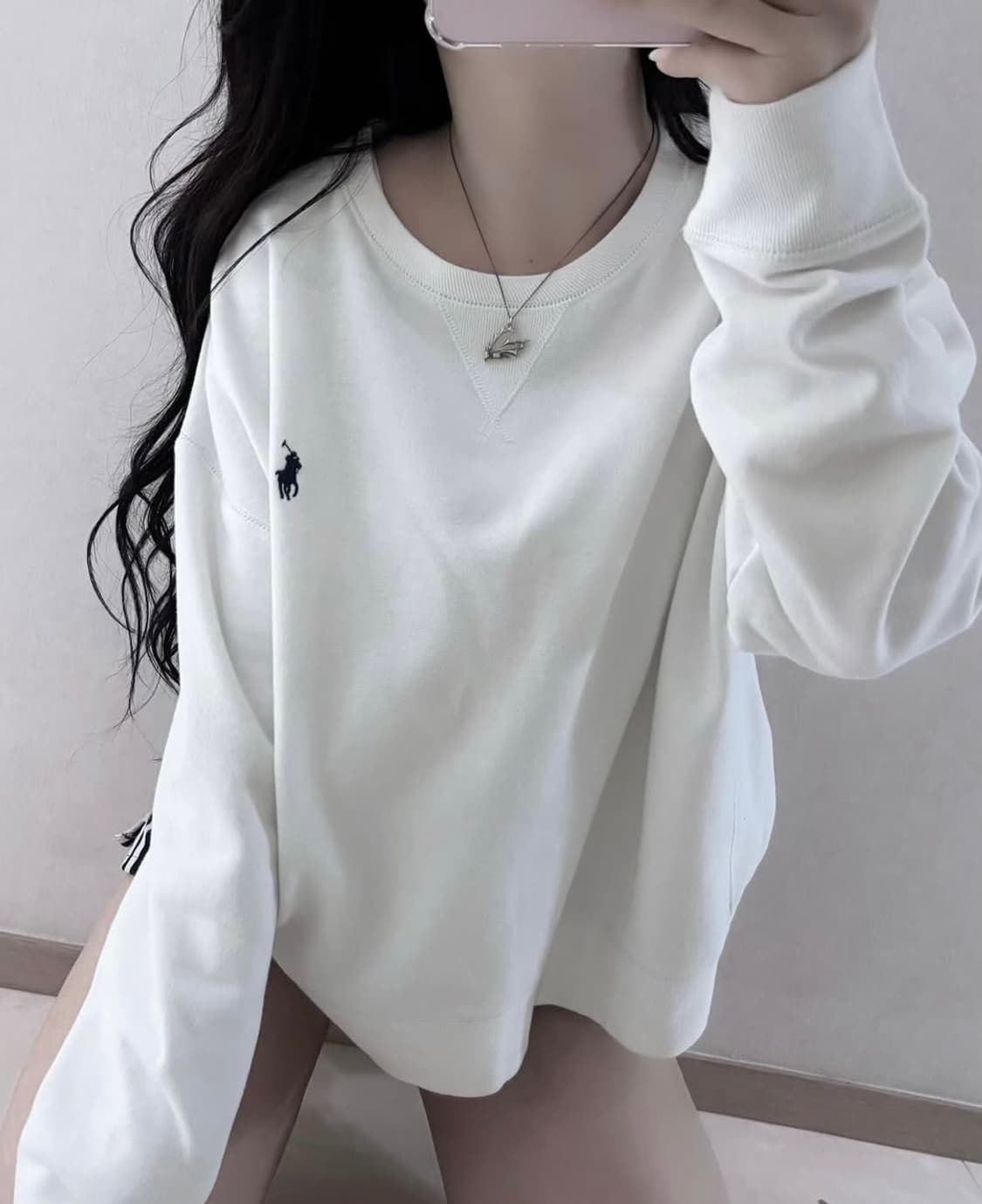 폴로 흰파 기모 맨투맨 (qr) 상품이미지1