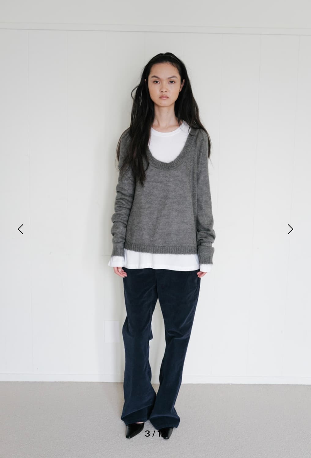 리포스 KID MOHAIR U-NECK KNIT (D GREY) 상품이미지3