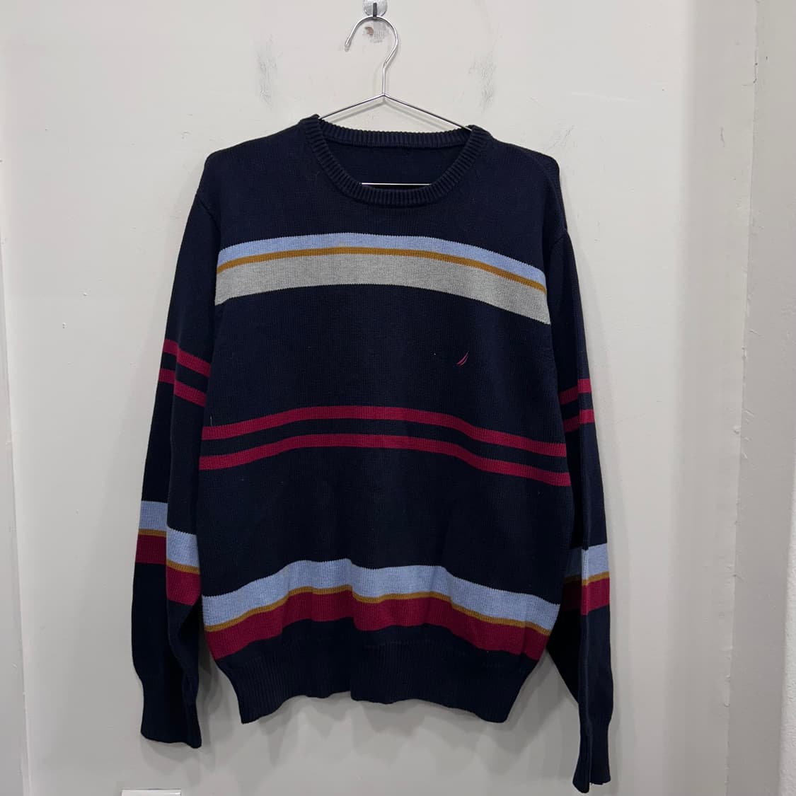 노티카 헤비 짜임 멀티 스트라이프 라운드 니트 상품이미지2