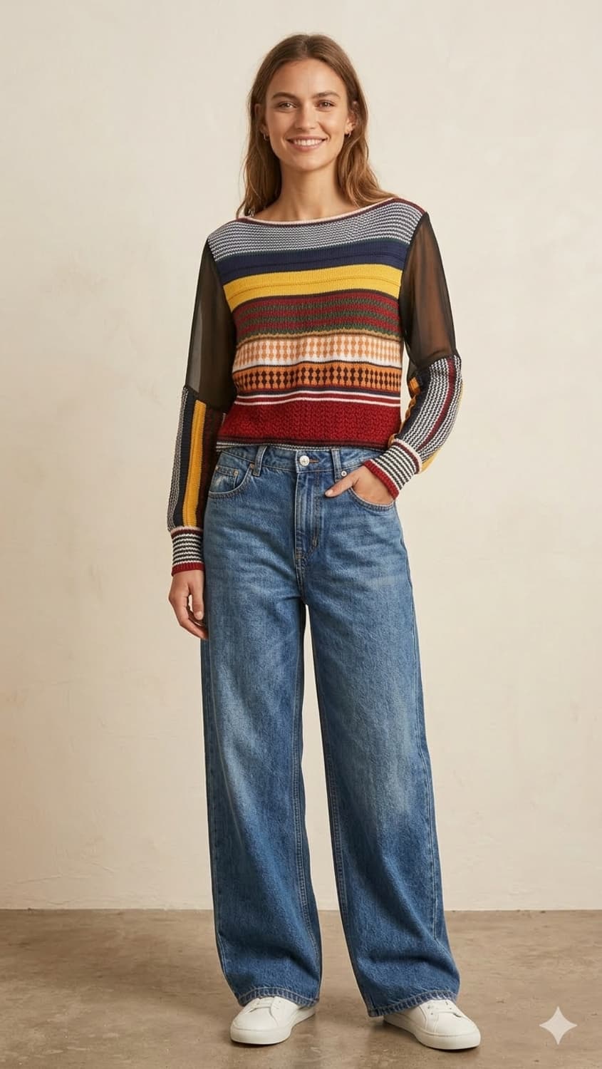 베네통 춘하니트. 수입 펀칭자수 스커트 상품이미지1