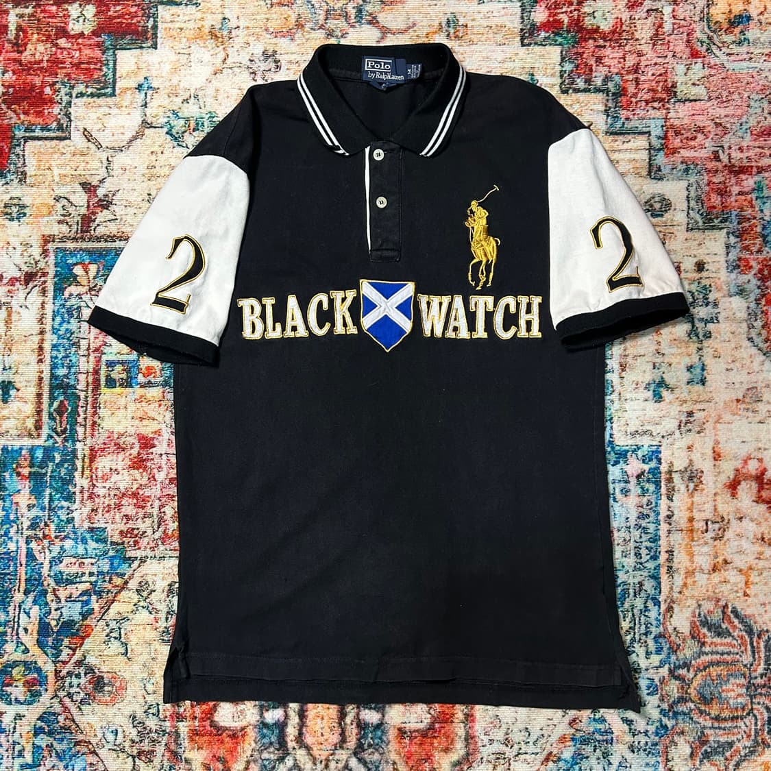 [M] 폴로 랄프로렌 치프키프 블랙와치 빅포니 카라 반팔 상품이미지1