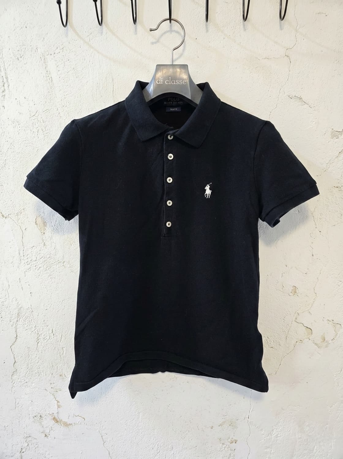 폴로 랄프로렌 여성 블랙 슬림핏 카라티 M 상품이미지1