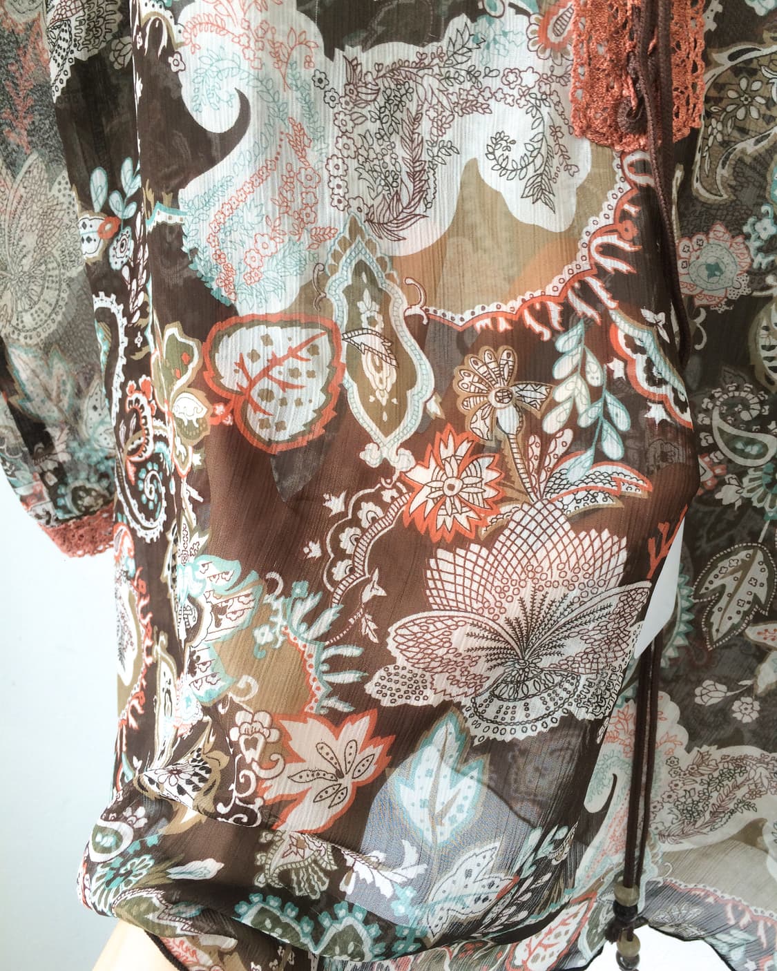 Pattern see through blouse 상품이미지4