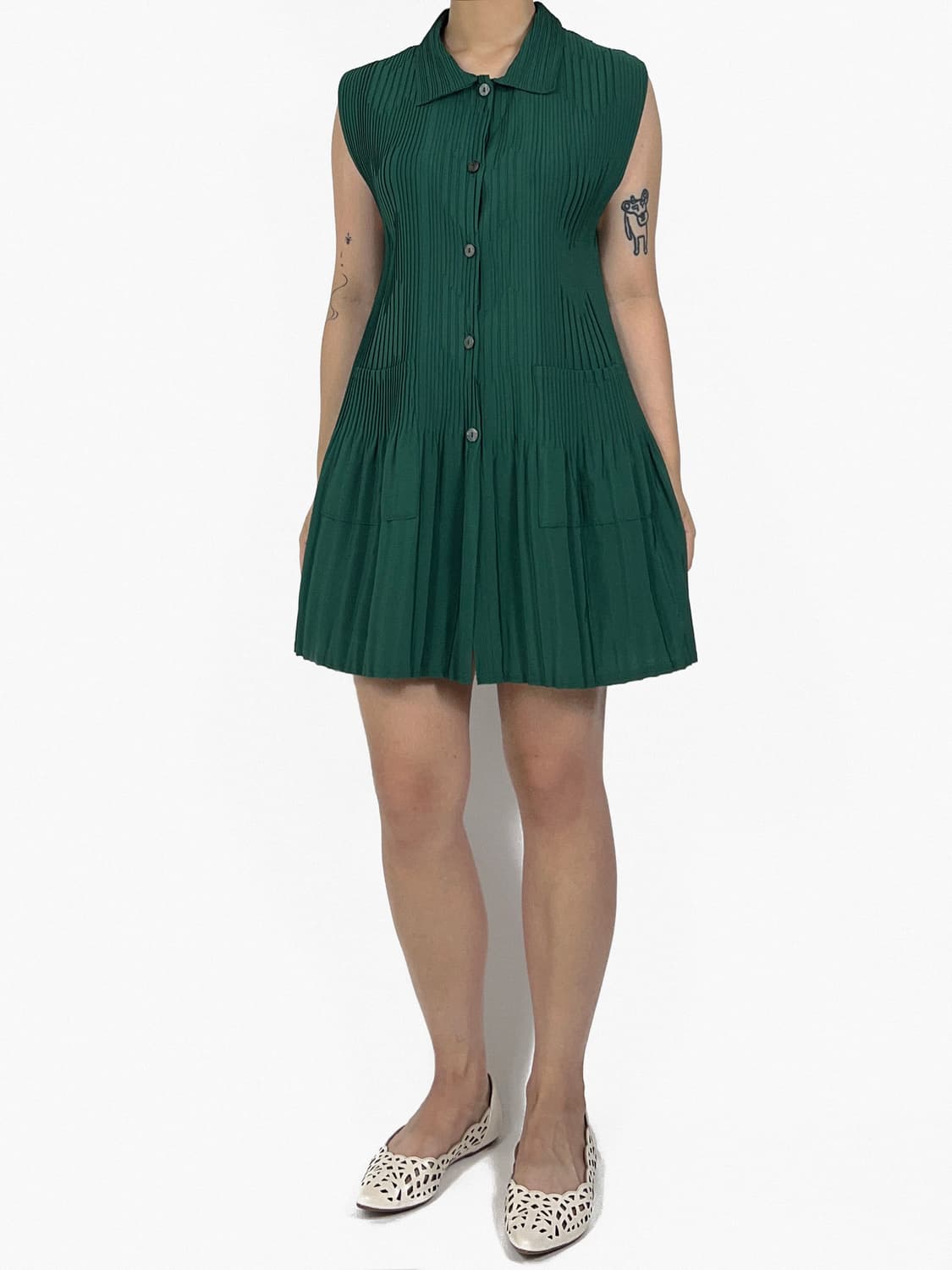 pleated sleeveless shirt dress 상품이미지6