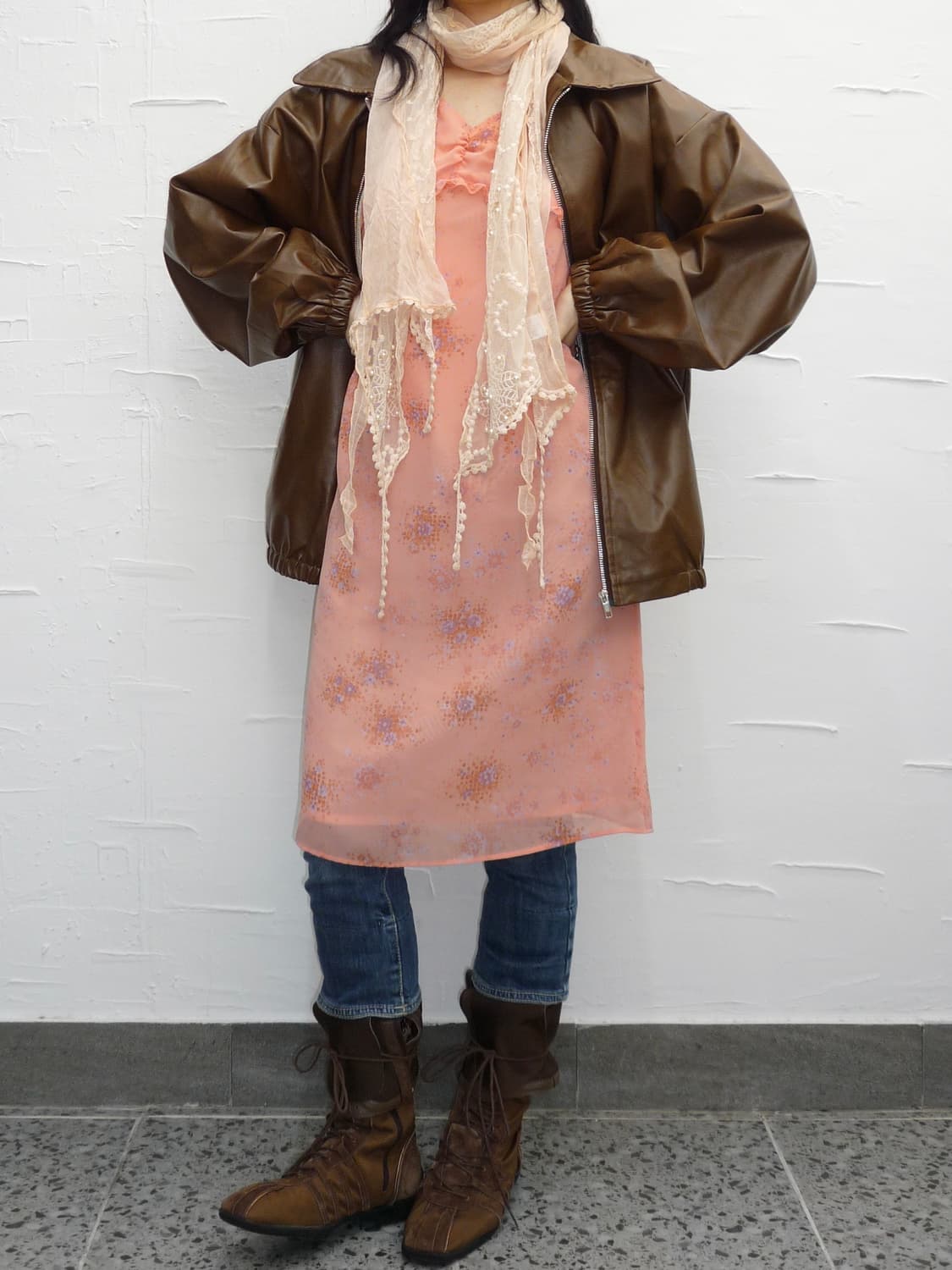 Brown leather jacket 상품이미지5