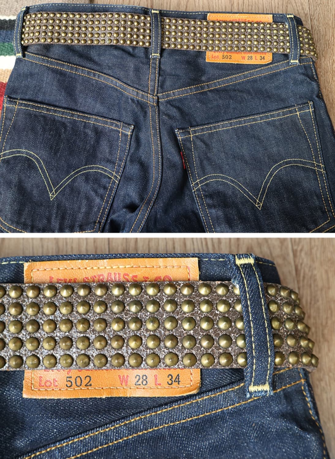 일본판 핸드메이드 징 가죽 벨트  29-33  상품이미지8