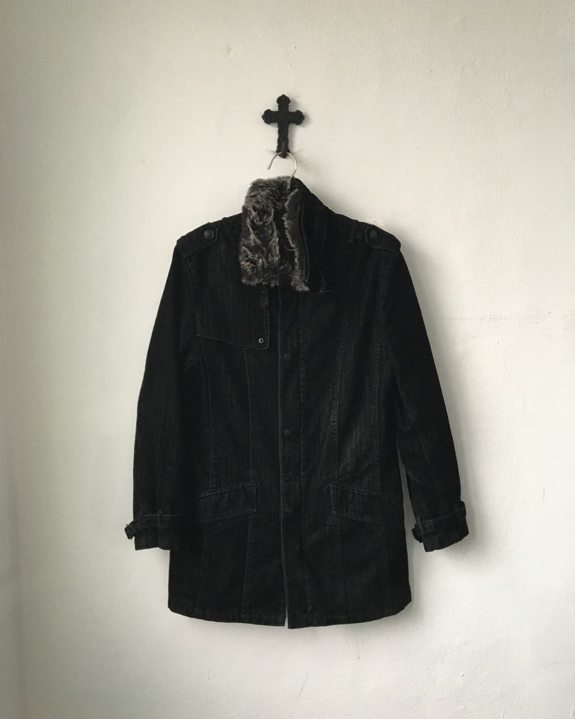 High neck fake fur collar jacket 상품이미지5