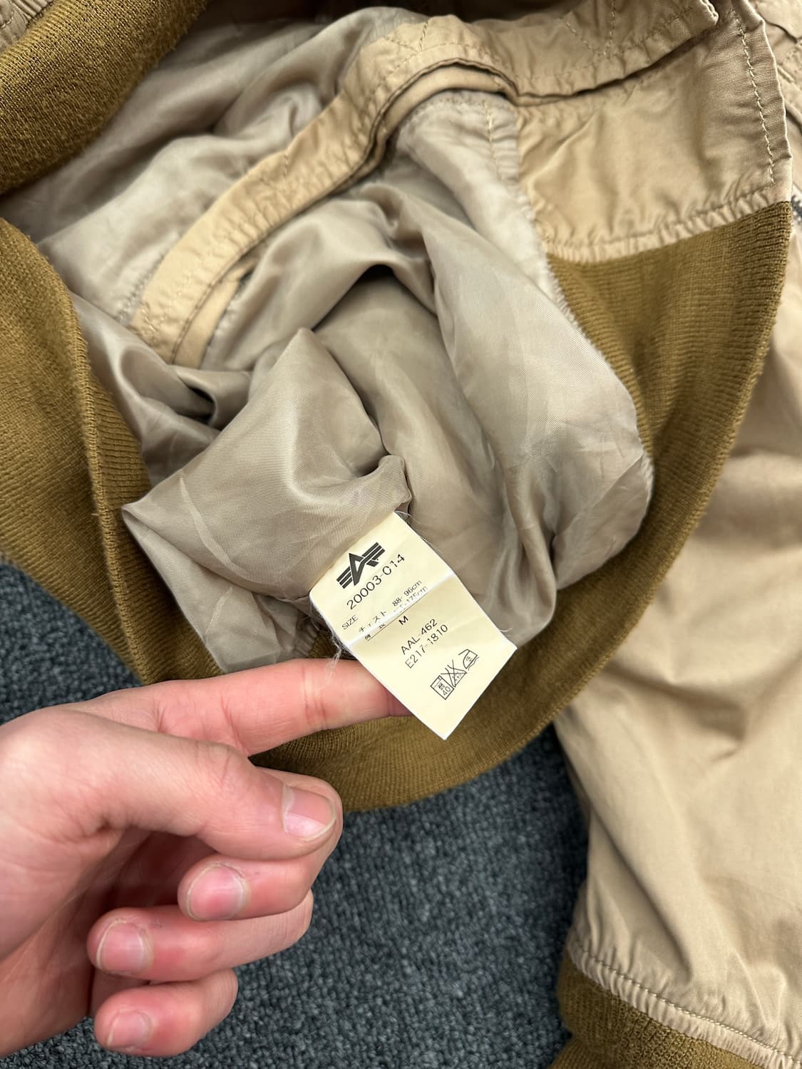 M) 알파 인더스트리 베이지 슬림 봄버자켓 항공자켓 상품이미지7