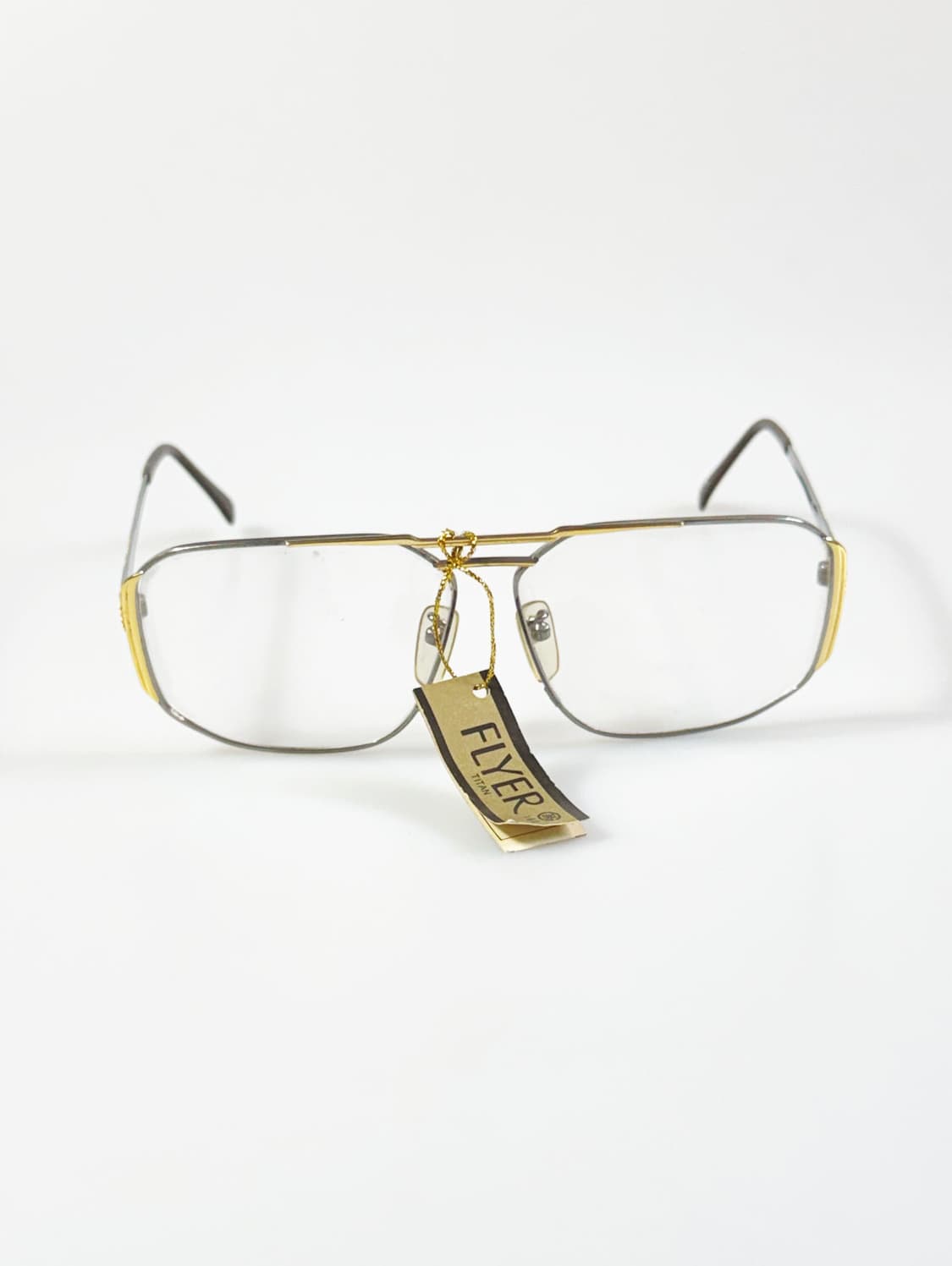 90s PAOLO GUCCI 실버 골드 티타늄 보잉 스퀘어 빈티지 안경 상품이미지2