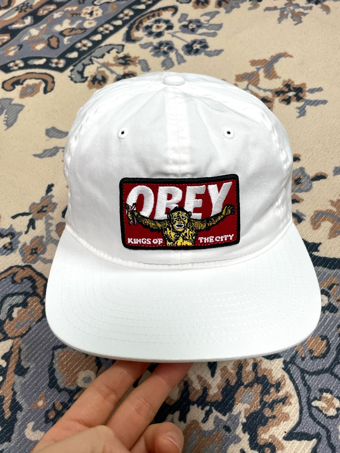 OBEY 오베이 자수패치 화이트 캠프캡 스냅백 볼캡 상품이미지1