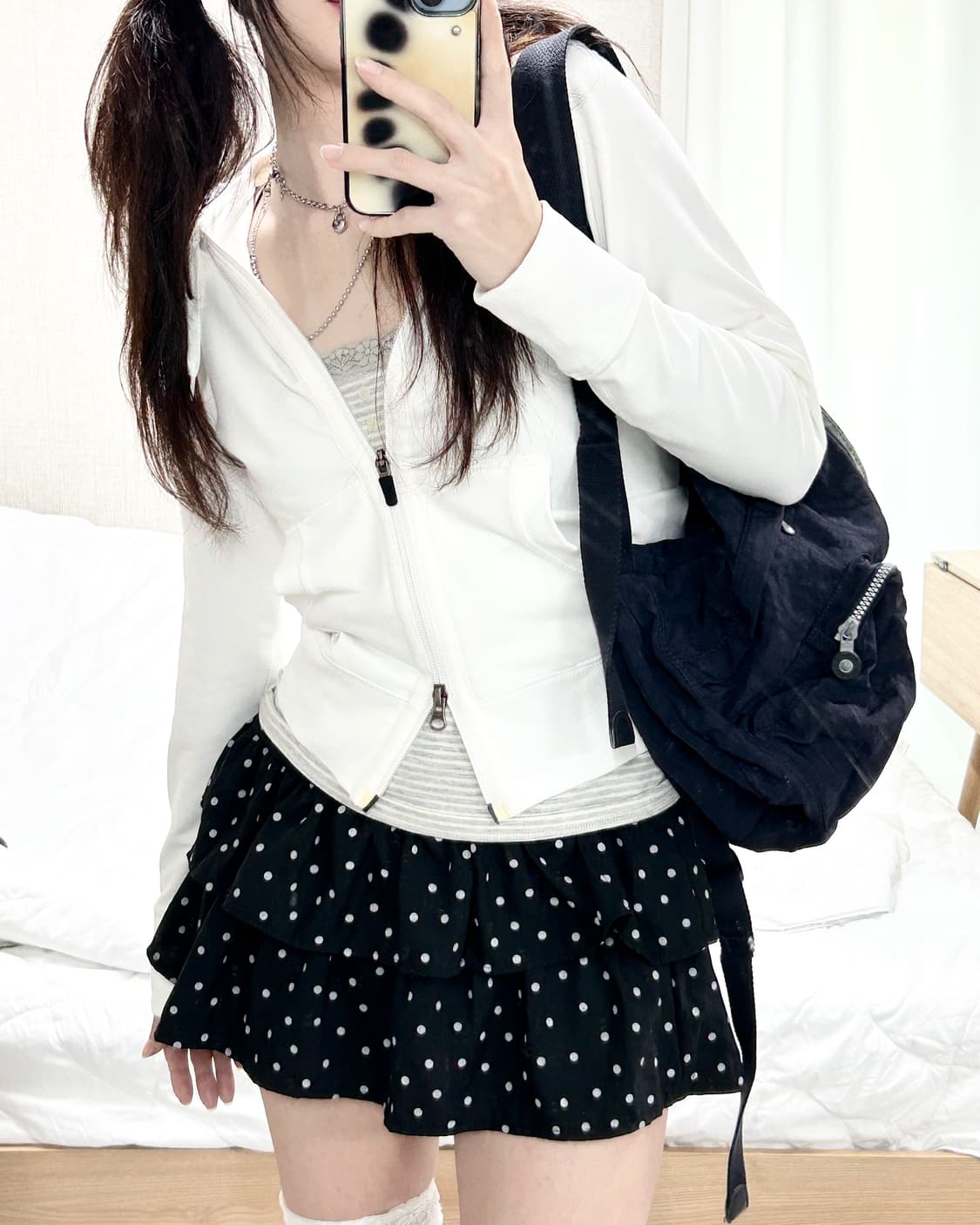 나이키 스우시 화이트 투웨이 후드집업 상품이미지2