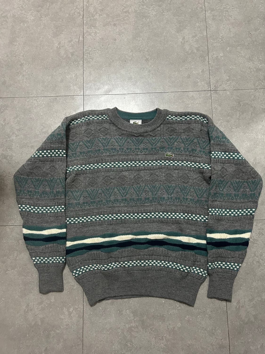 라코스테 노르딕 도톰 울 빈티지 니트 100size   상품이미지1