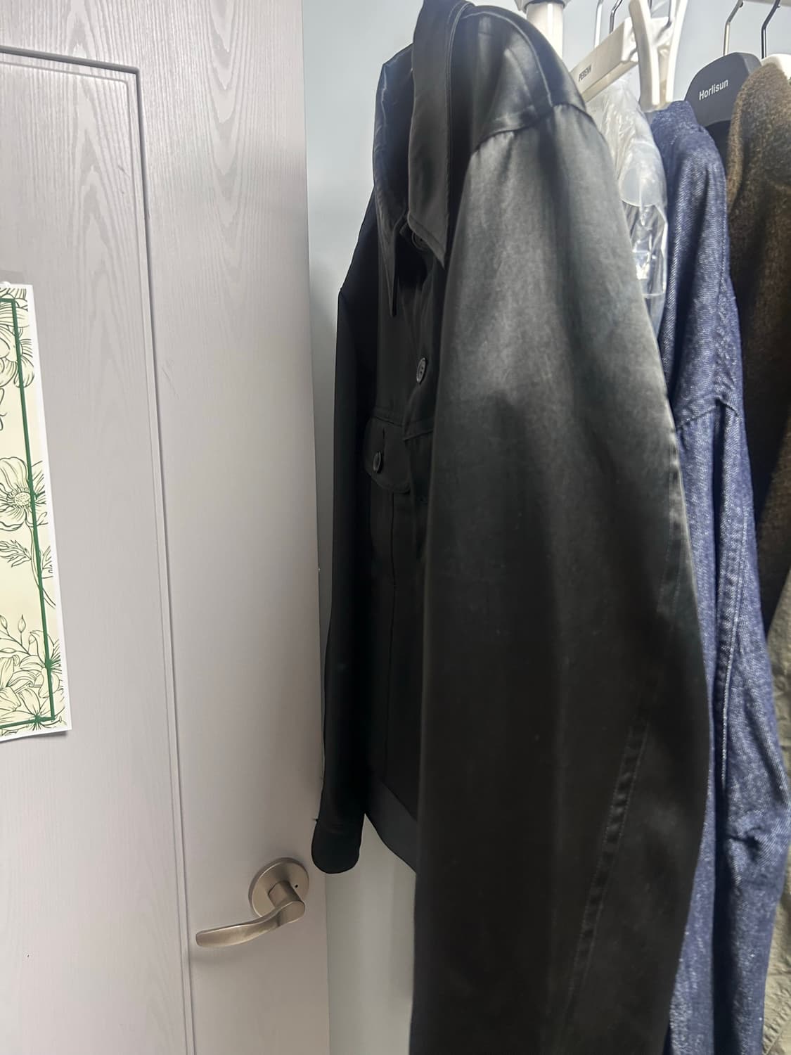다이리쿠 DAIRIKU Satin jacket black (M) 상품이미지3