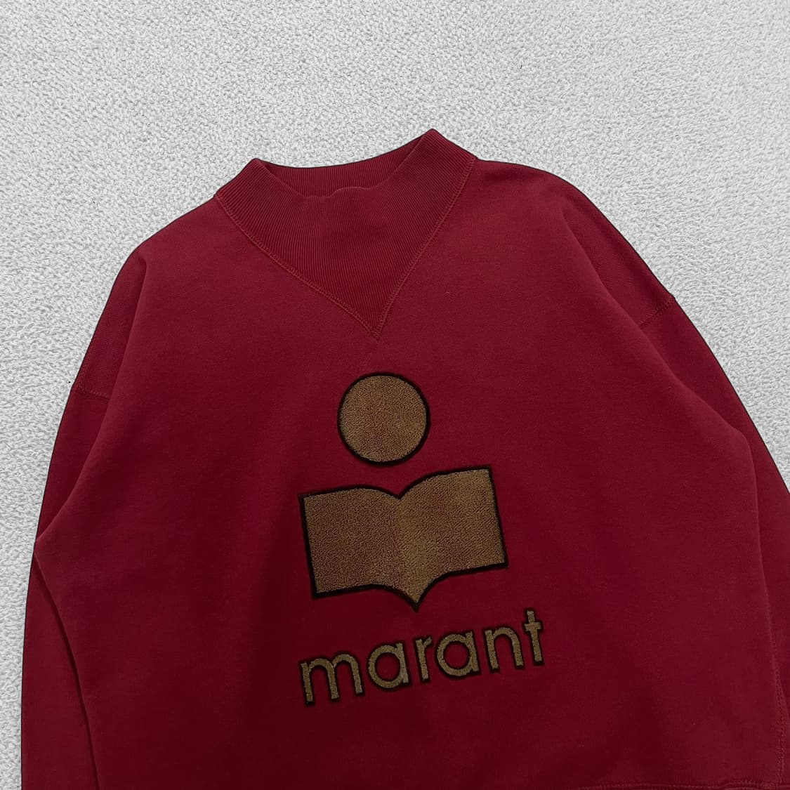 이자벨마랑 에뚜왈 모비 벨벳 로고 맨투맨 버건디 상품이미지2