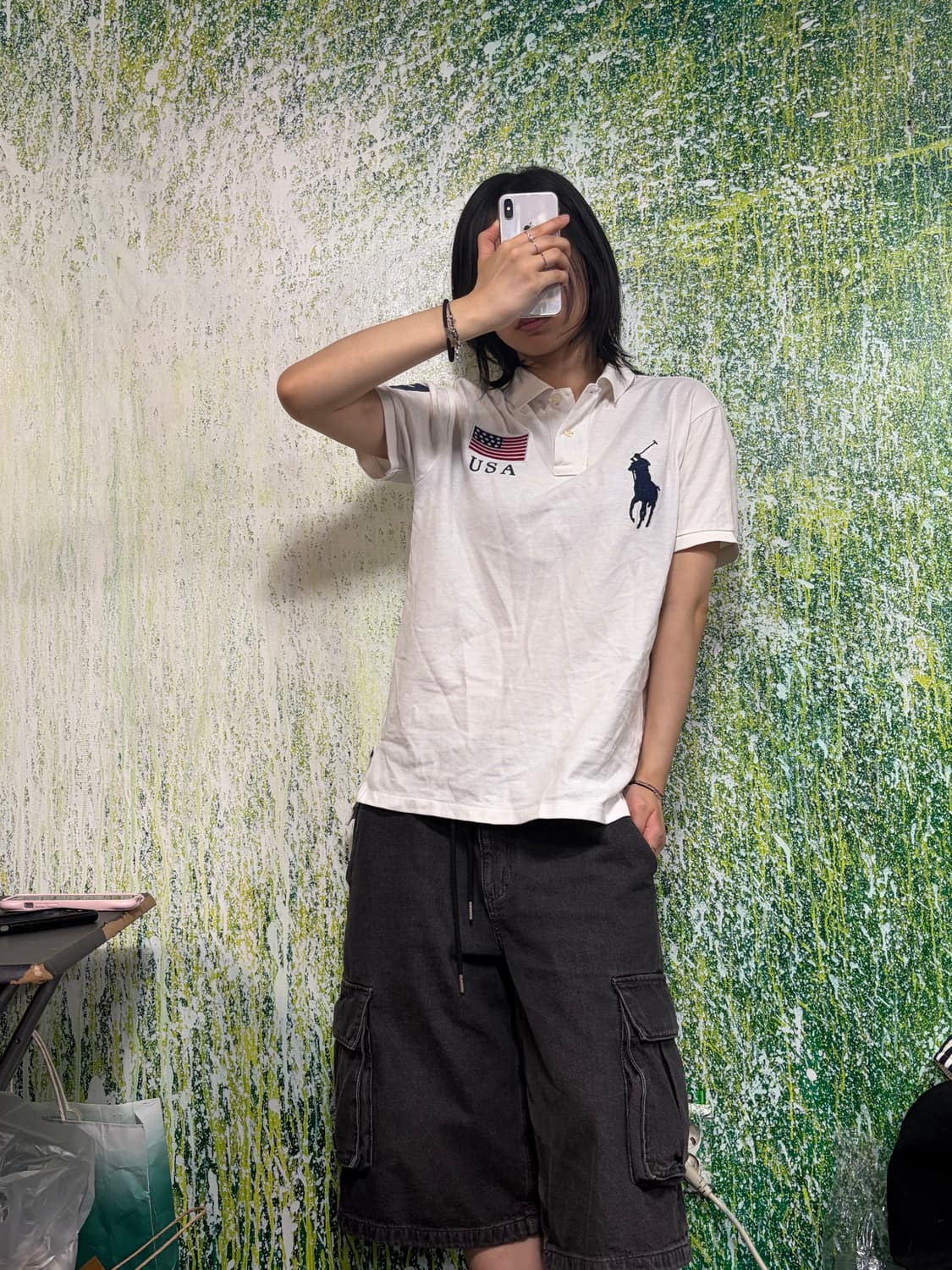 폴로 대대장 빅포니 치프키프 USA 화이트 반팔 카라 티셔츠 M  상품이미지3