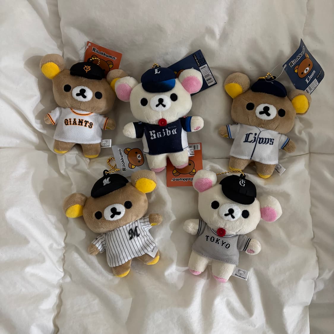 [5개가격] 리락쿠마 야구시리즈 인형 키링(일괄판매) 상품이미지1