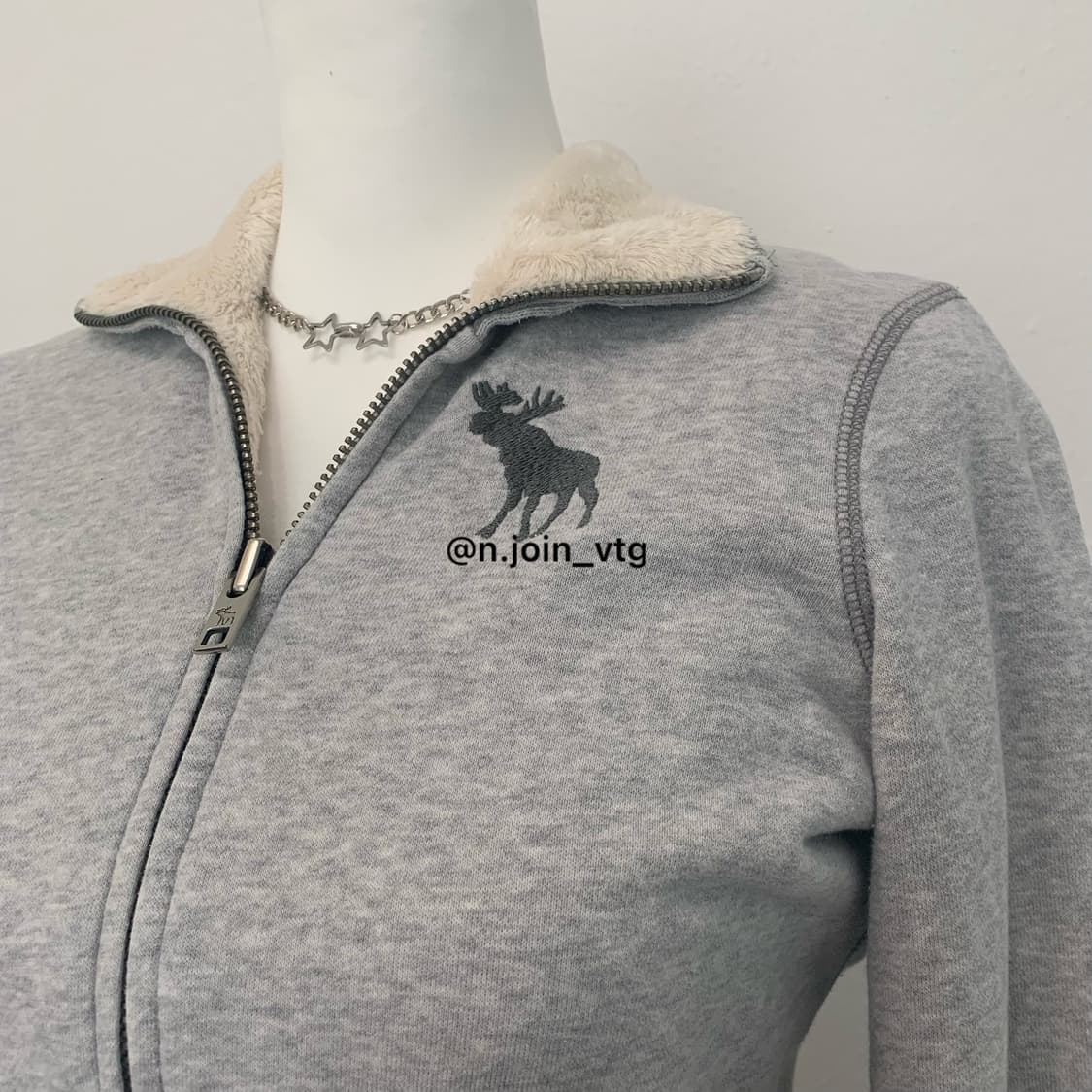 아베크롬비 그레이 울프죠 양털 코튼 져지 상품이미지2