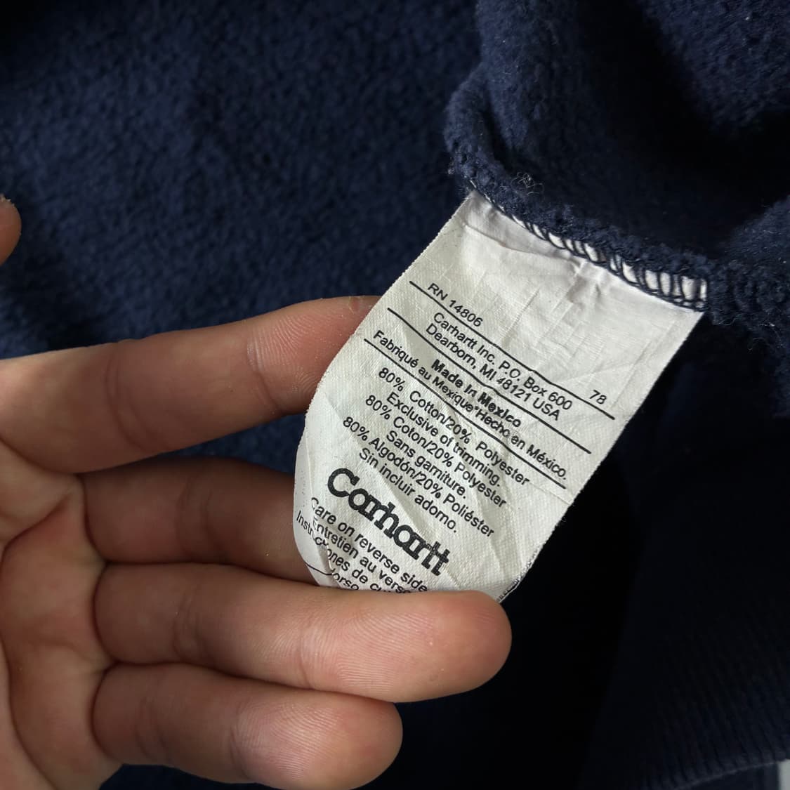 Carhartt  칼하트 레인디펜더 코튼 네이비 후드집업  상품이미지7