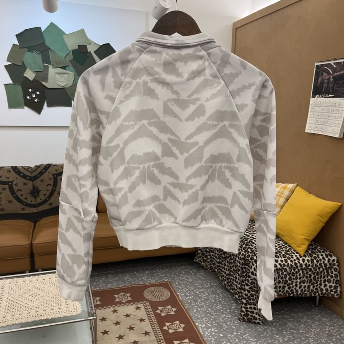 아디다스 스트릿 펑크 갸루 화이트 카모 져지 집업 XS C10103 상품이미지4