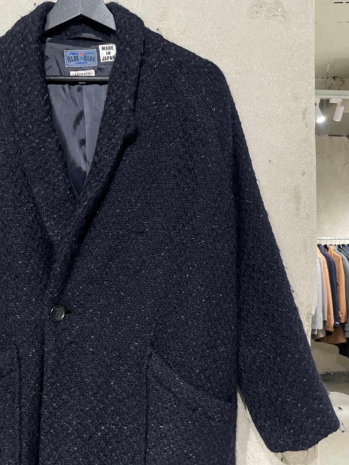 블루 블루 재팬 다크 네이비 인디고 울 코트 상품이미지3