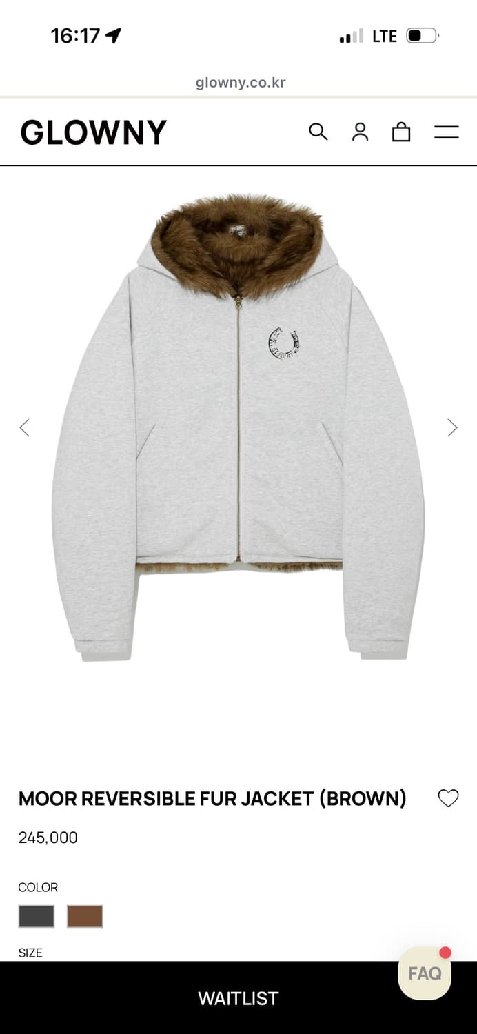 새상품) 글로니 무어 리버서블 퍼자켓M 상품이미지3