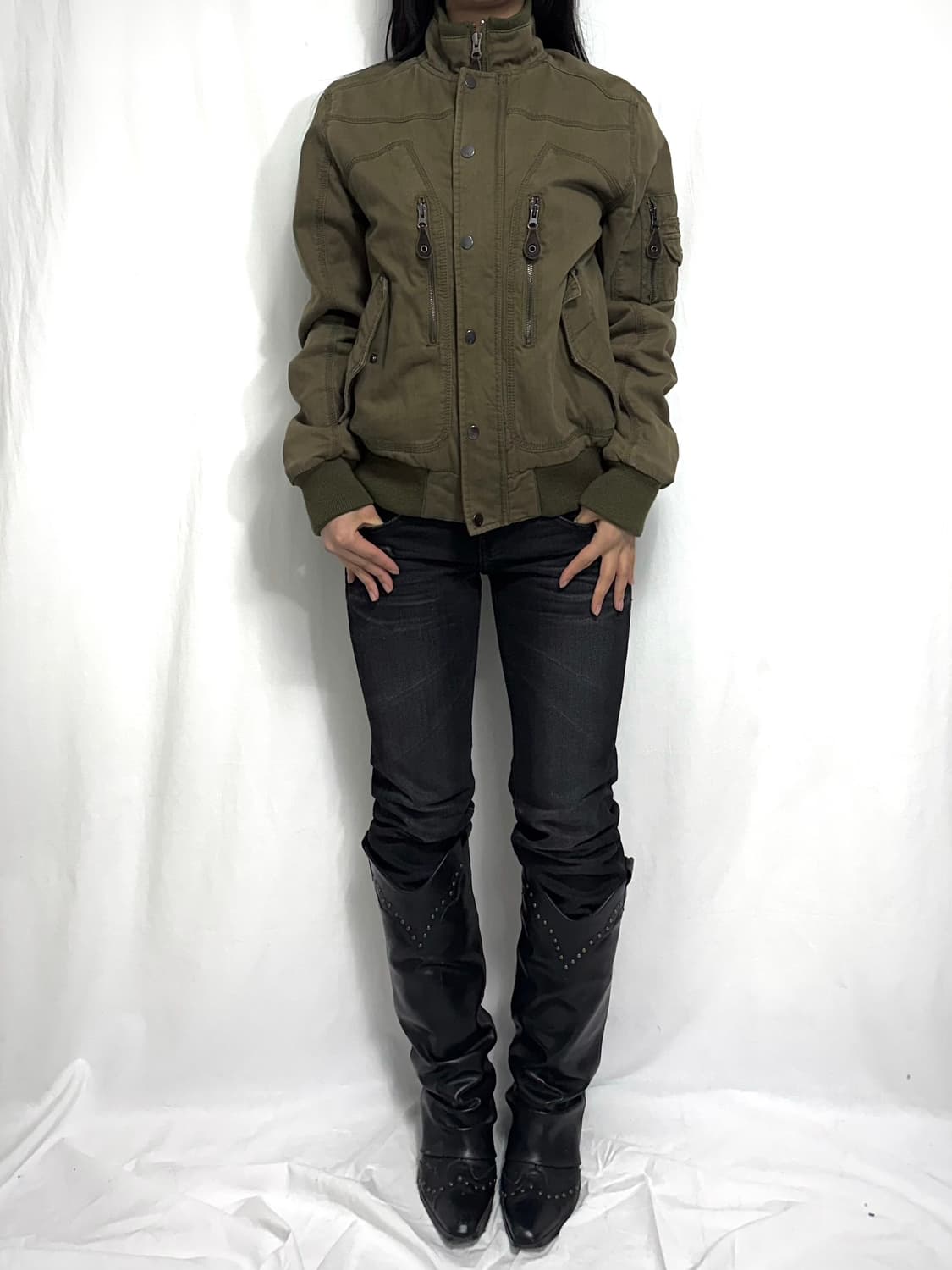 Khaki bomber jacket 상품이미지2