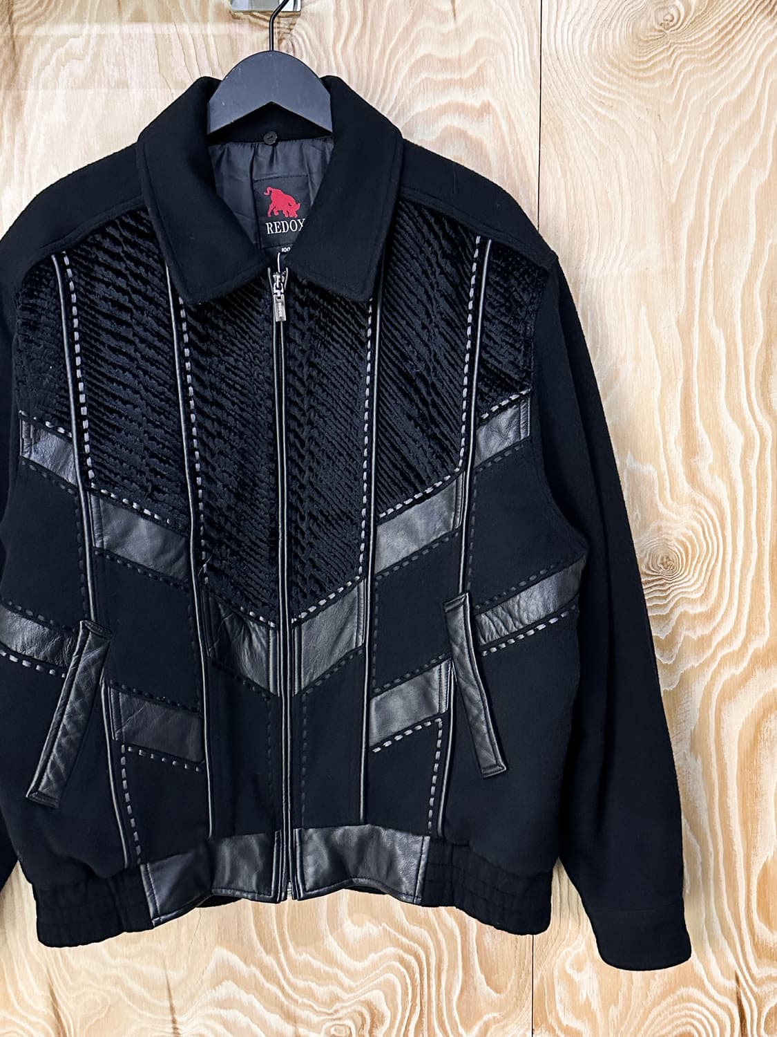 레드옥스 90‘s 레더 디테일 울 자켓 상품이미지2